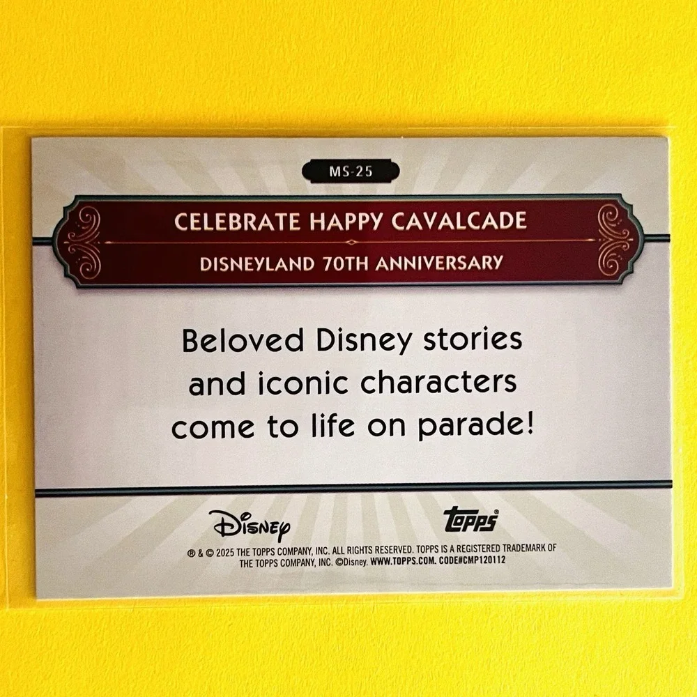 2025‎ Topps Disneyland 70th Celebrate Happy Cavalcade MS-25 Rainbow Foil